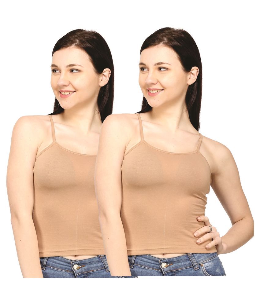     			Ess Emm Clothing Cotton Lycra Camisoles - Beige