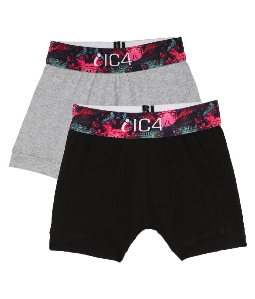     			IC4 Pack of 2 Boys Cotton Blend Trunks ( Multi Color )