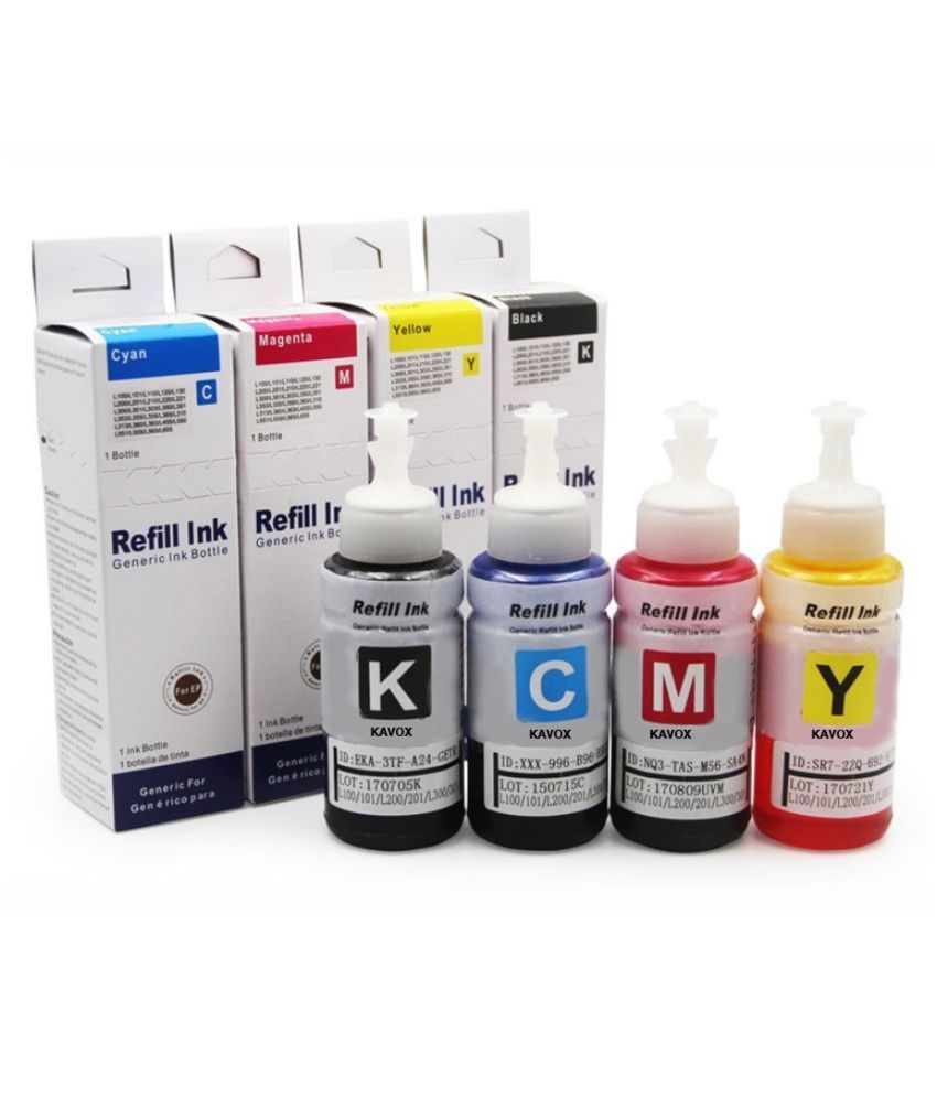 Kavox Ink Multicolor Pack Of 4 Compatible With Epson Ecotank L130l210