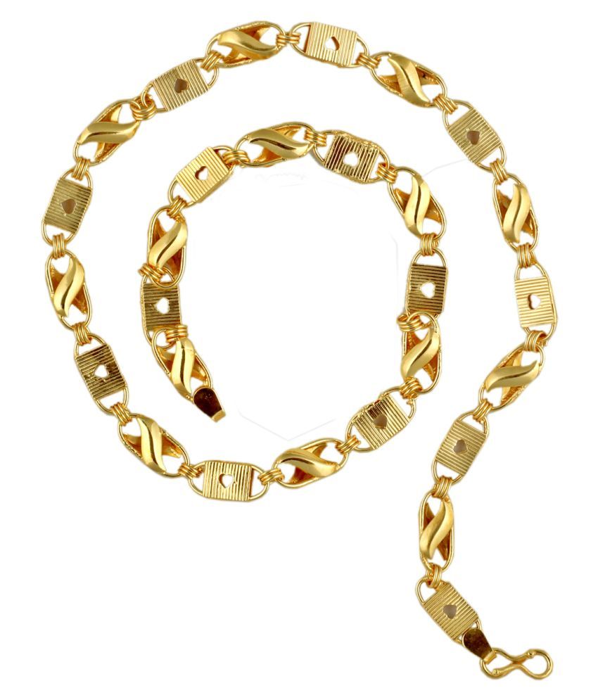 SHANKHRAJ MALL 19 INCH LONG GOLD COLOR LOVE DESIGN CHAIN FOR MEN OR BOY  STYLE1002: Buy SHANKHRAJ MALL 19 INCH LONG GOLD COLOR LOVE DESIGN CHAIN FOR  MEN OR BOY STYLE1002 Online