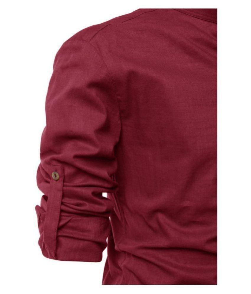 linen maroon shirt