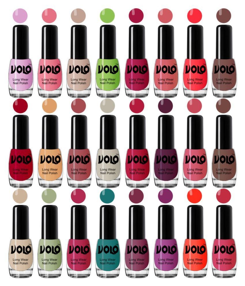 VOLO Nail Enamel Set of 24 Pcs Nail Polish Combo Hi-Shine Multi Glossy 120 mL: Buy VOLO Nail Enamel Set of 24 Pcs Nail Polish... 