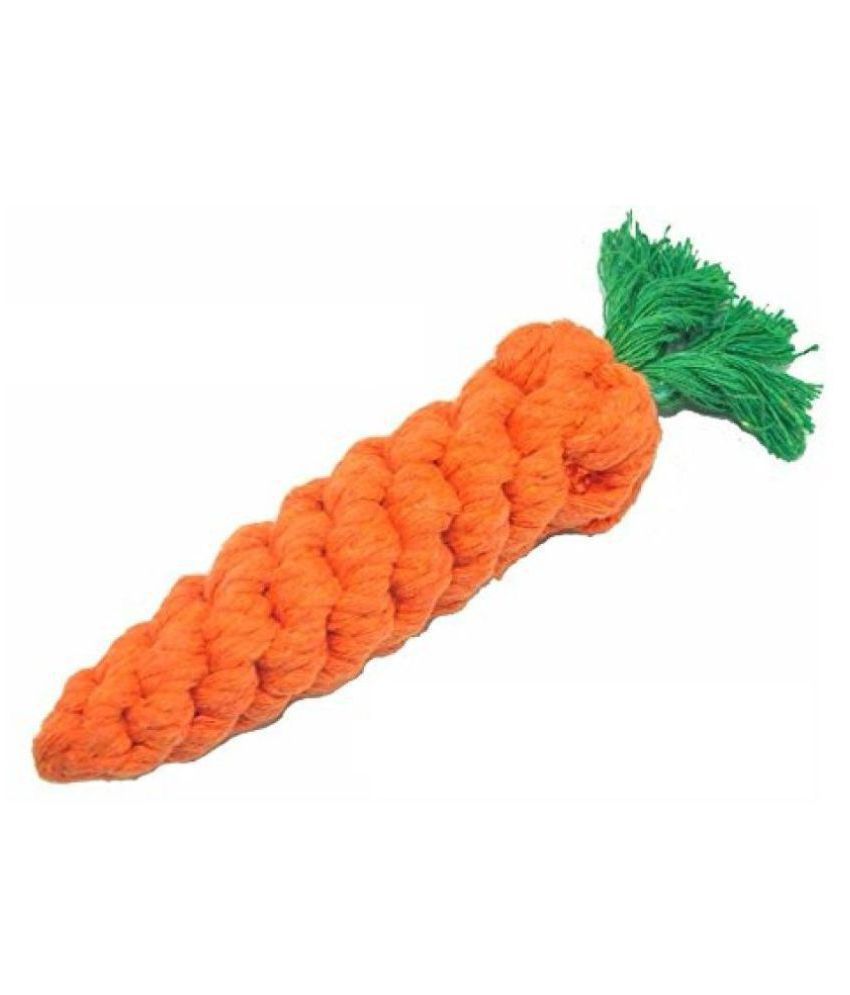     			KOKIWOOWOO Carrot Shape Cotton Chew Toy for Dog pack of 2