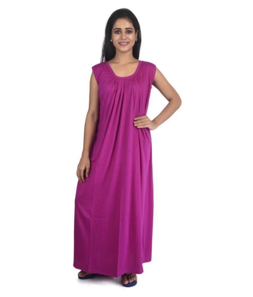     			PIYALI'S CREATION WOMEN'S Hosiery Nighty & Night Gowns - Purple