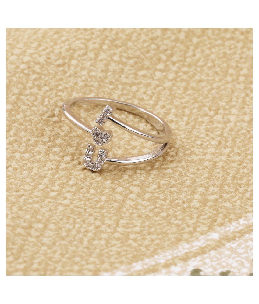     			Silver Plated Adjustable Ring ILU Designer For Women Girl