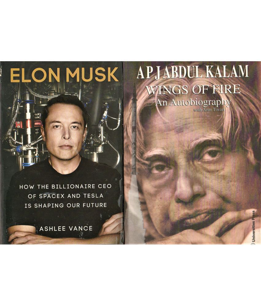     			TWO BOOKS COMBO  WINGS OF FIRE AN AUTOBIOGRAPHY BY ARUN TIWARI AND ELON MUSK -BIOGRAPHY PAPER BACK BY ASLEE VANCE TWO GREAT BOOKS FOR CHANGE YOUR LIFE.
