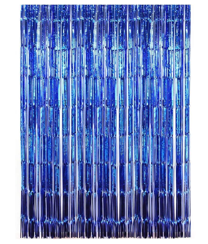 Zyozi Party Decoration 1 Tinsel Foil Fringe Backdrop Metallic Door Window Curtain Shimmer Photo Booth For Birthday Wedding Bridal Baby Shower Christmas Party Decor 3ft X 6ft Blue Buy Zyozi Party