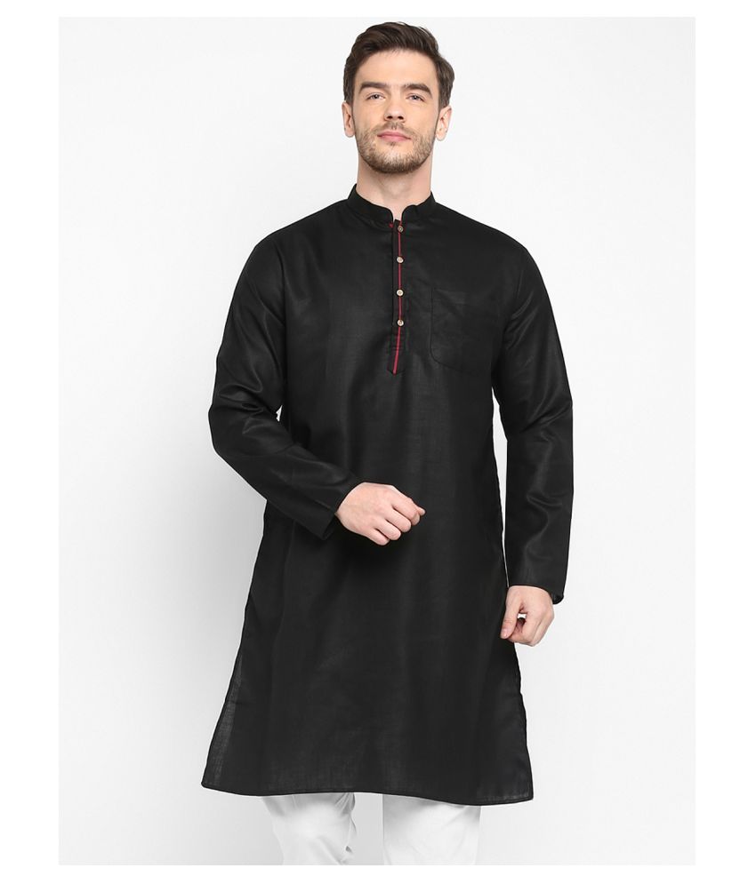     			Hangup - Black Cotton Men's Regular Kurta ( Pack of 1 )