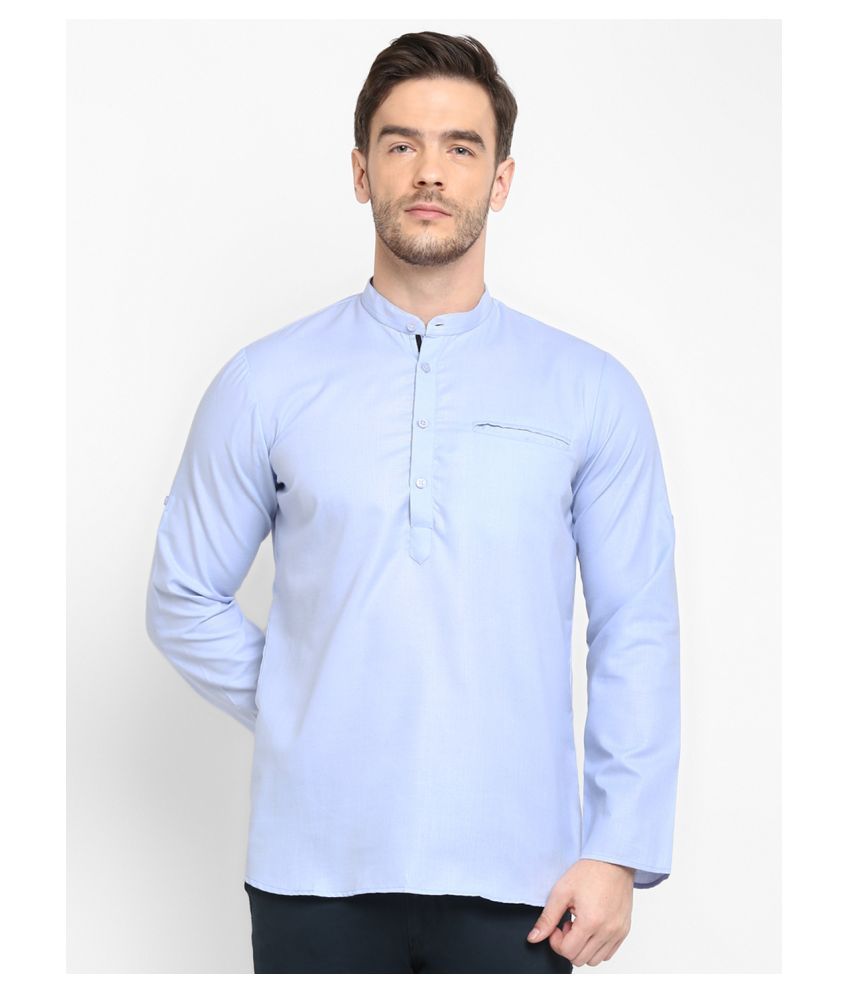     			Hangup Blue Cotton Blend Kurta Single