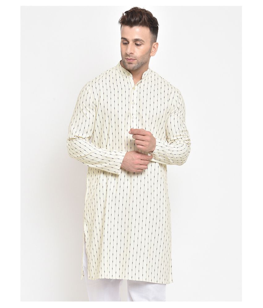     			Hangup White Rayon Kurta Single