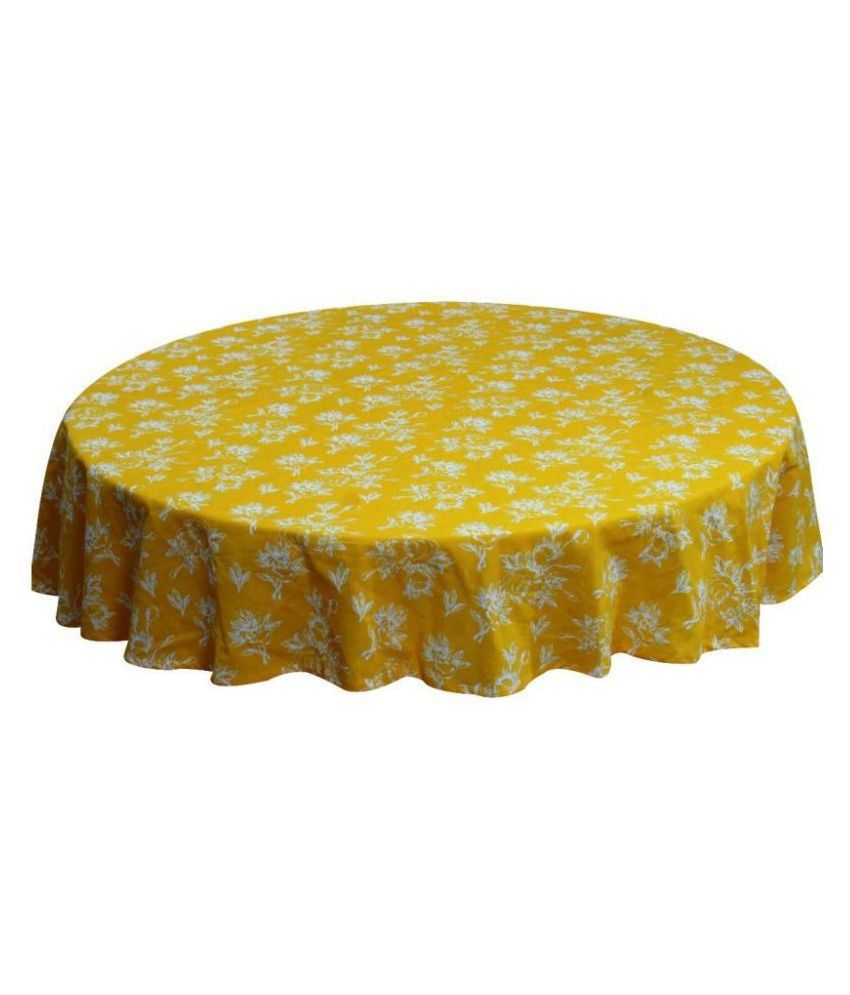     			Oasis Hometex - Yellow Cotton Table Cover (Pack of 1)