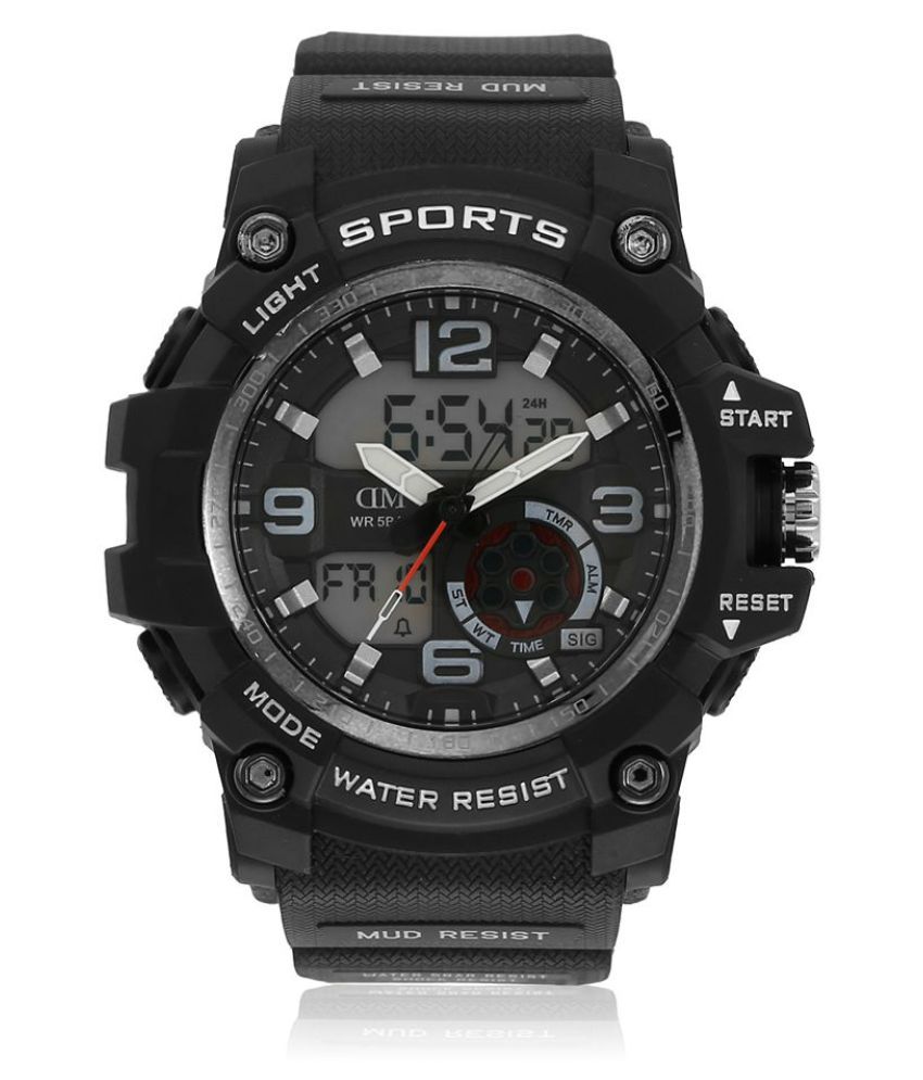     			David Miller - Black Silicon Analog-Digital Men's Watch