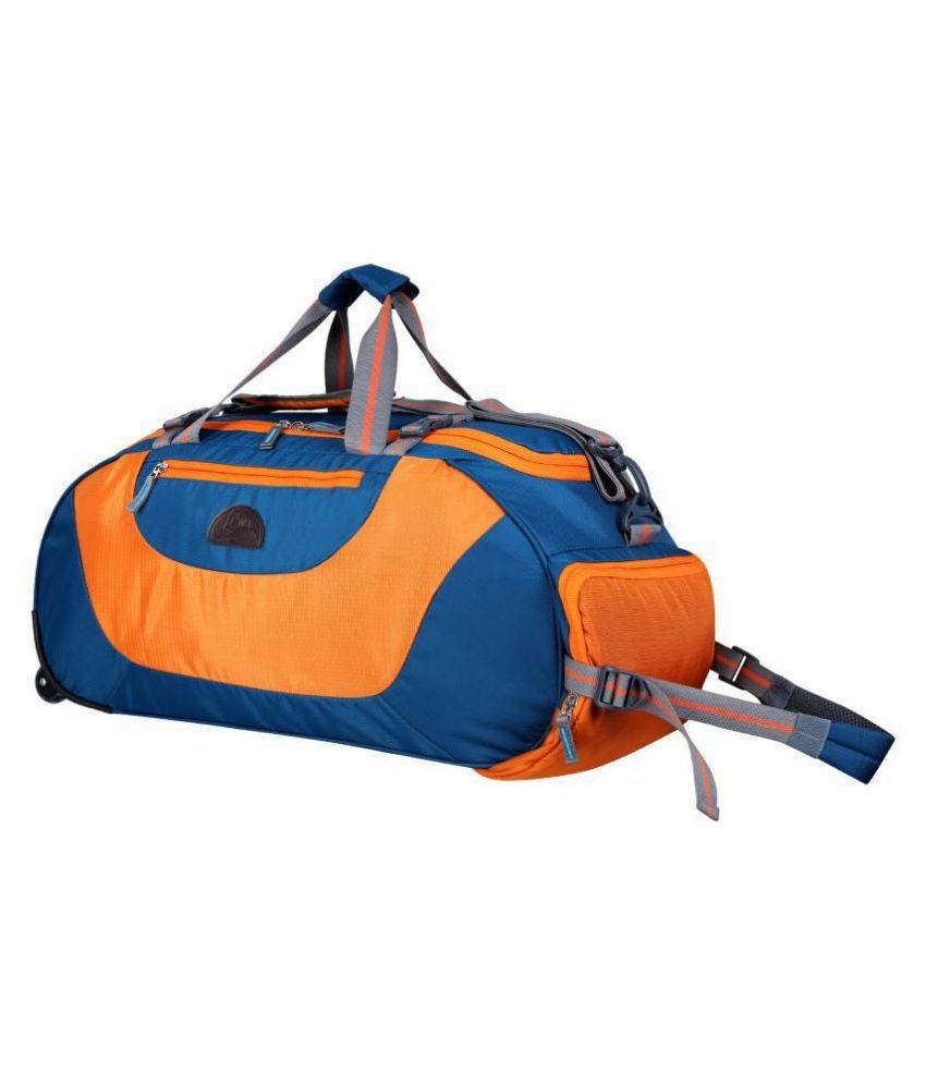 orange leather duffle bag