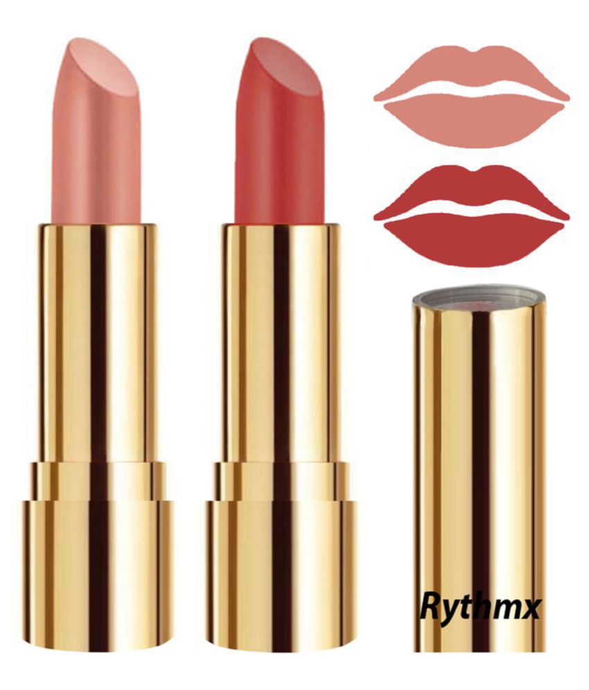     			Rythmx Peach,Peach Matte Creme Lipstick Long Stay on Lips Multi Pack of 2 8 g