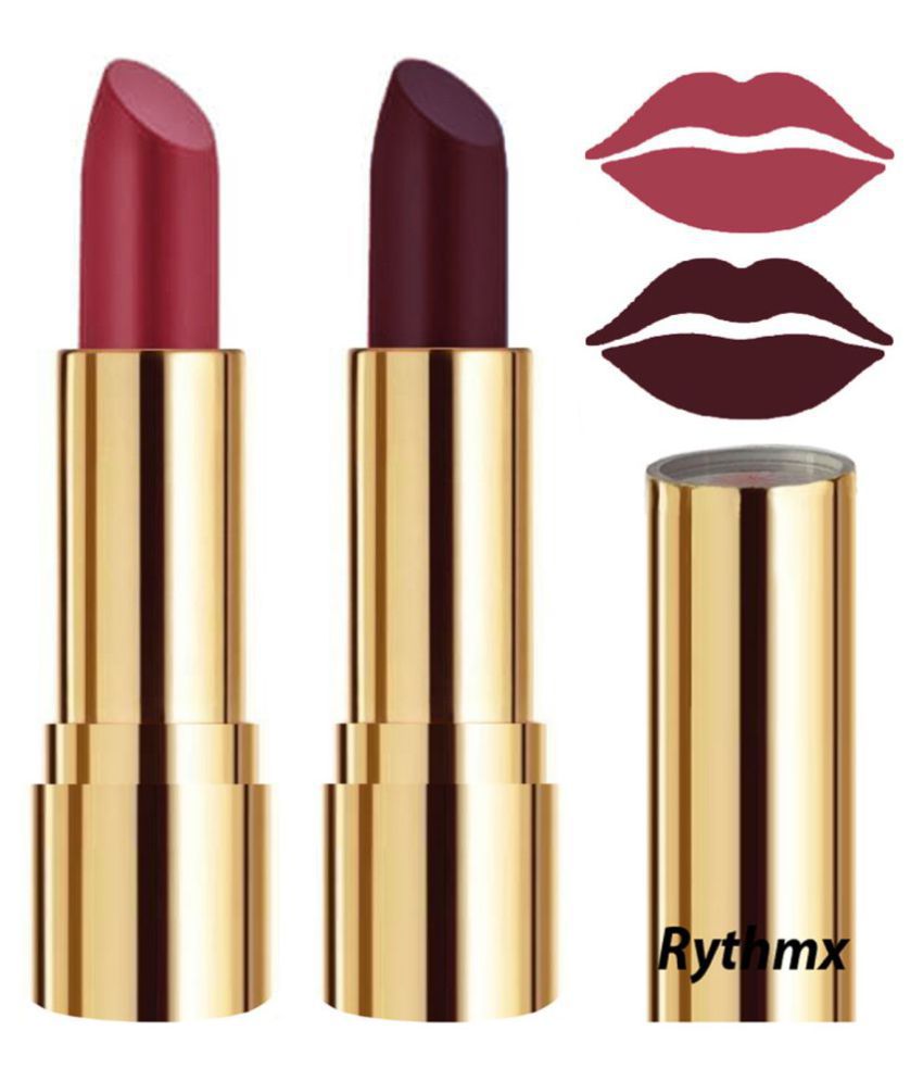     			Rythmx Pink,Wine Matte Creme Lipstick Long Stay on Lips Multi Pack of 2 8 g
