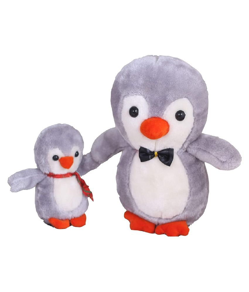     			Tickles Penguin Mother and Daughter Holding Hand Soft Stuffed Animal Toy for Kids (Size: 25cm Color Grey)