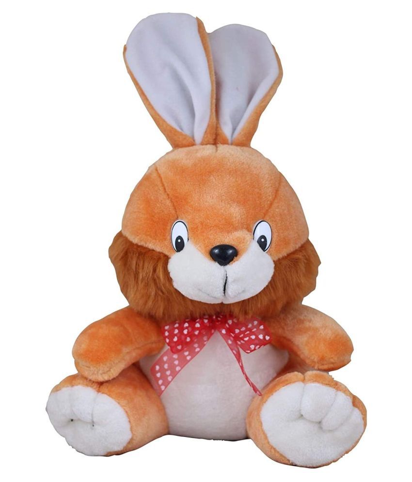     			Tickles Rabbit with Heart Printed Ribbon Animal Soft Stuffed Plush Toy for Kids Baby Girls & Boys Birthday Gifts (Color: Brown Size: 32 cm)