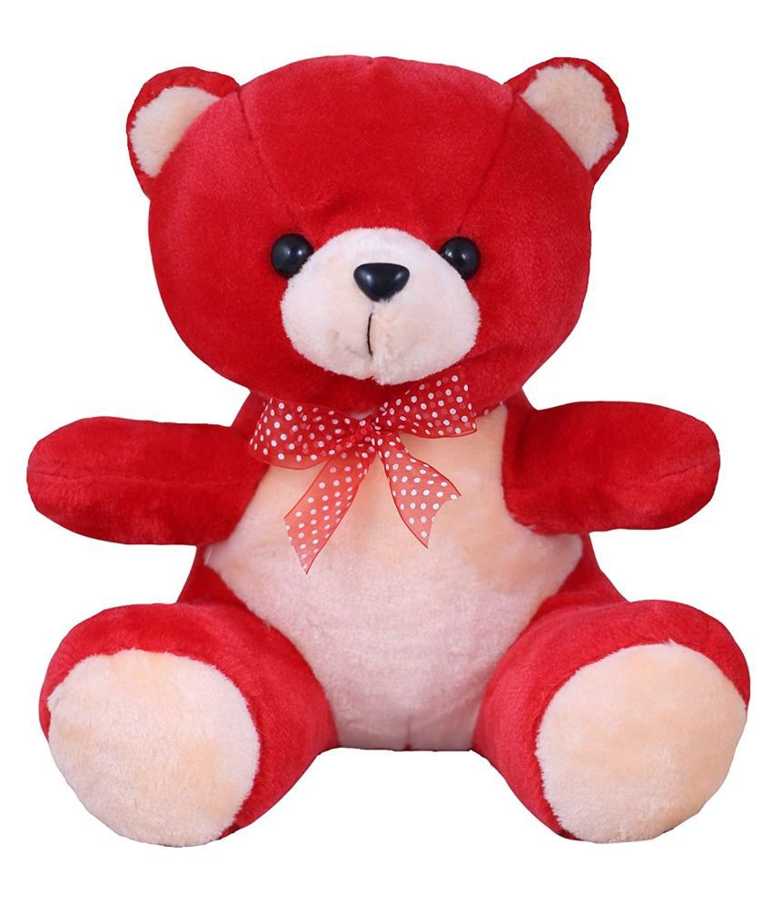     			Tickles Soft Teddy Bear with Ribbon Bow Stuffed Plush Animal Toy for Kids Baby Girls & Boys Birthday Gifts Valentine's Day  (Color: Red and Cream Size: 30 cm)