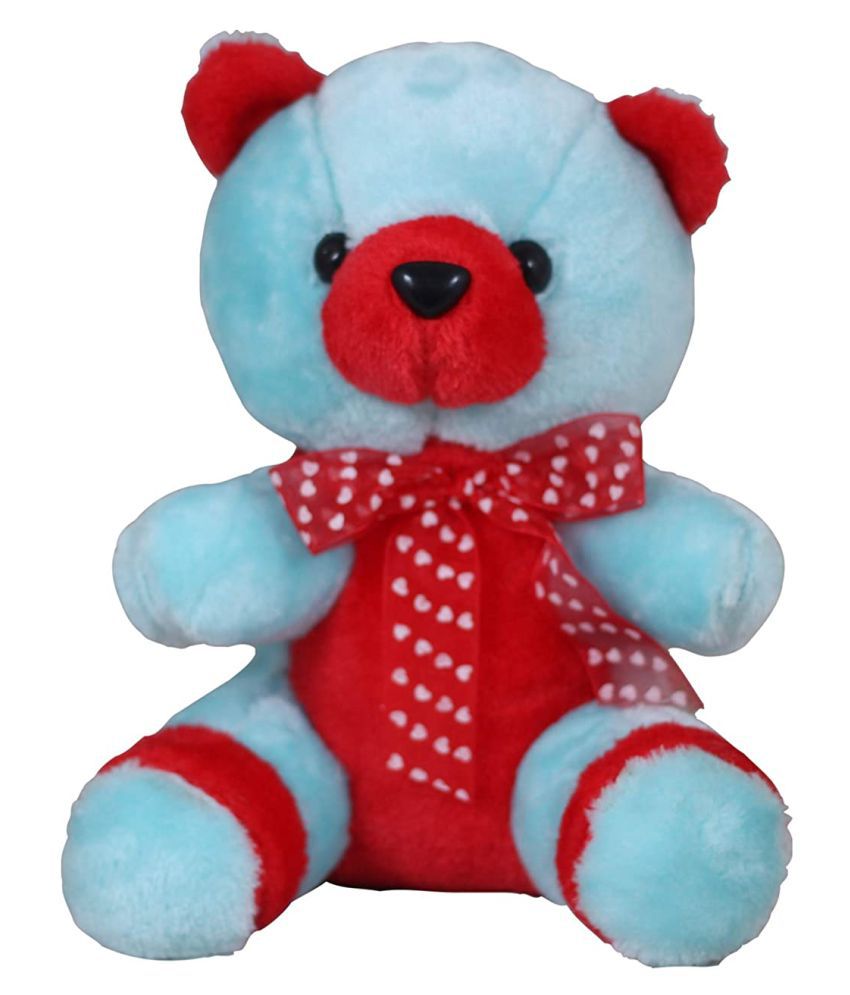     			Tickles Teddy Bear with Heart Ribbon Bow Soft Stuffed Plush Animal Toy for Kids Baby Girls & Boys Birthday Gifts Valentine's Day (Color: Blue Size: 25 cm)