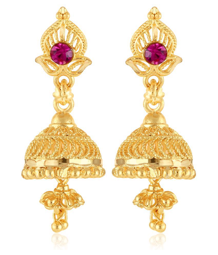     			Traditional wear, Wedding and Party wear South Screw back alloy Gold Plated Jhumki Earring for Women and Girls