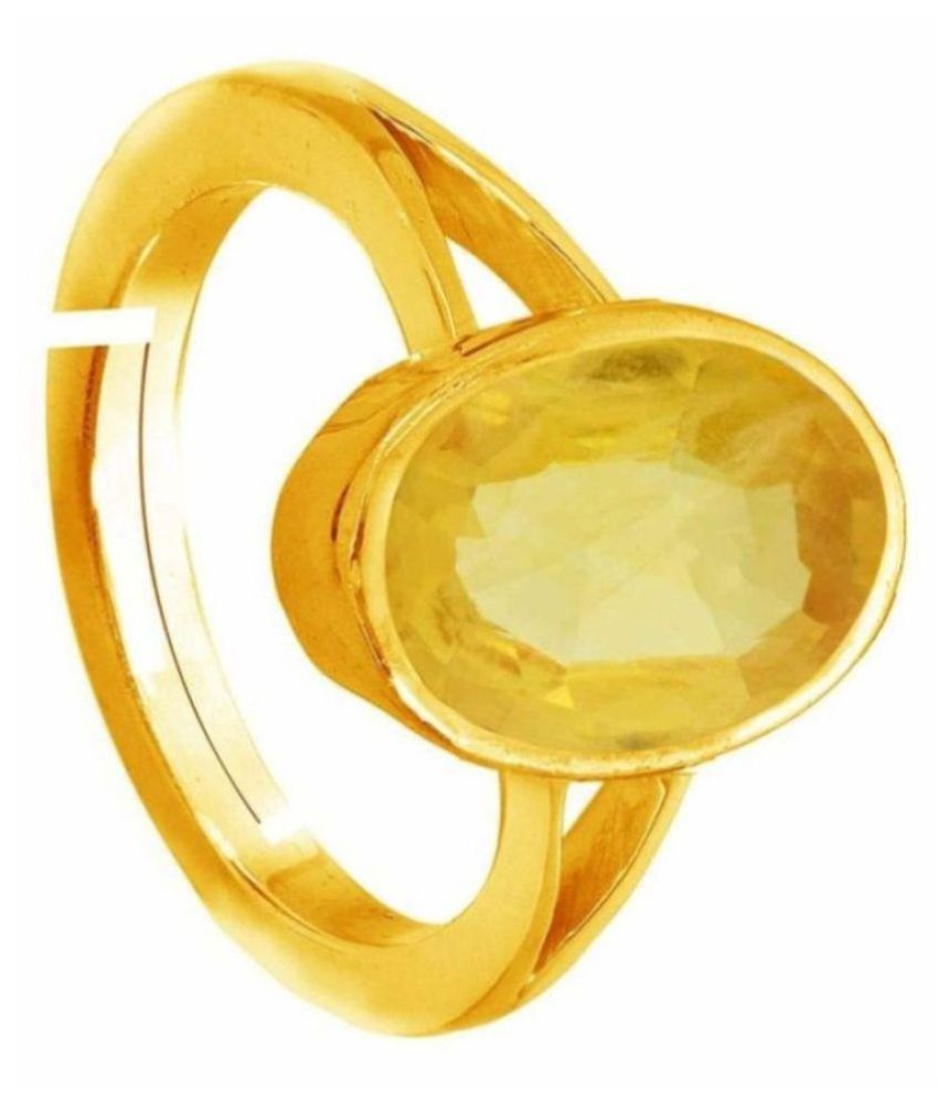 GOD JEWELRY 5.5 Ratti Pukhraj Stone Ashtdhatu Adjustable Ring (5 carats