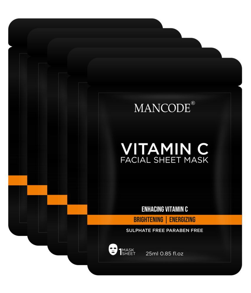 Mancode Vitamin C Face Sheet Mask 20 ml Pack of 5