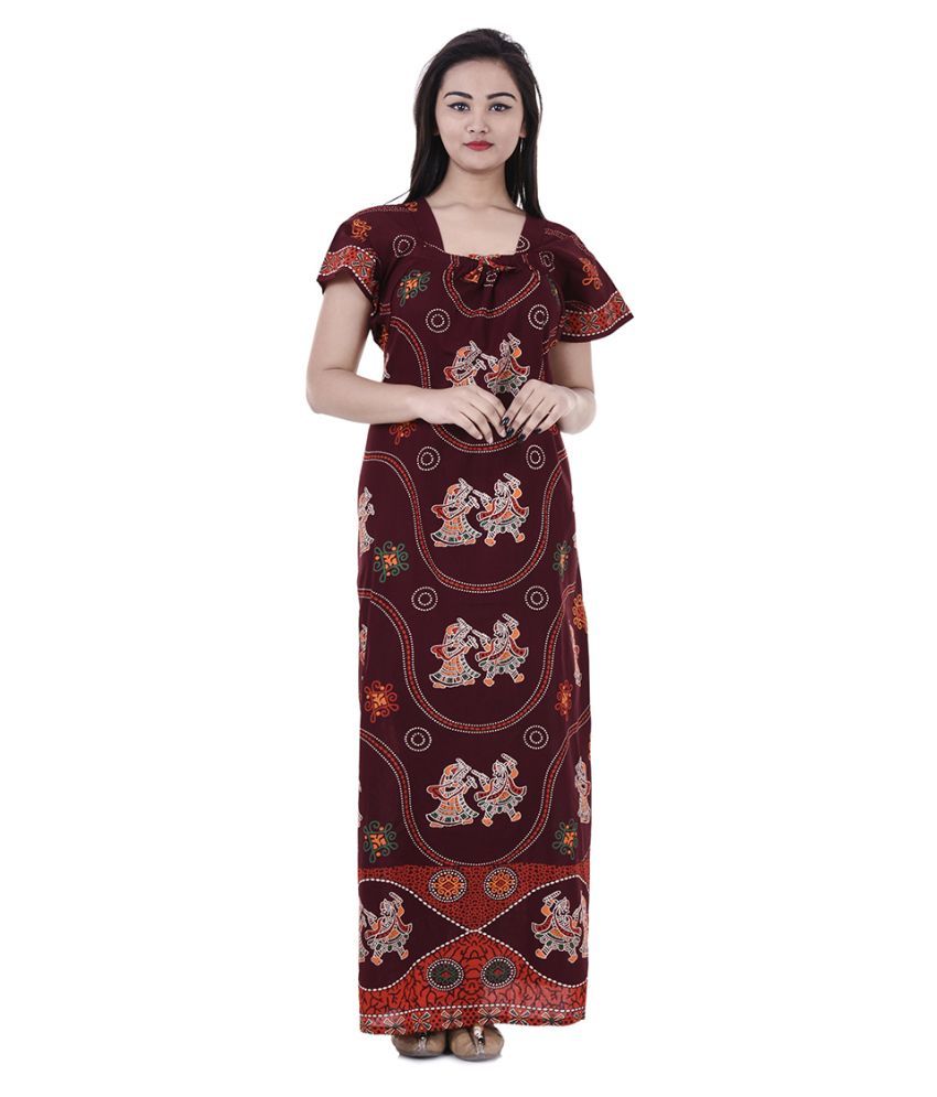     			Raj Cotton Nighty & Night Gowns - Maroon