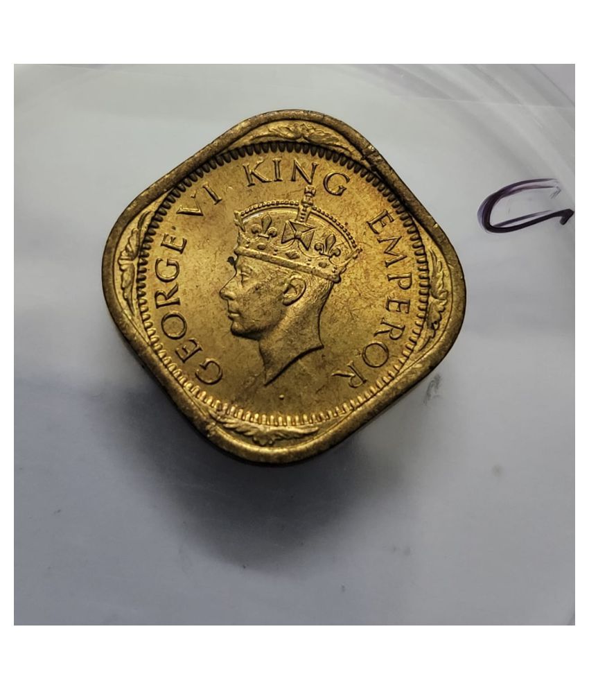     			George VI 1/2 Anna 1942 Copper Nickel Coin UNC