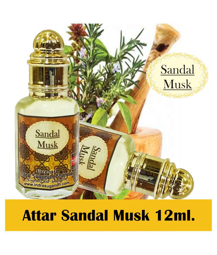     			INDRA SUGANDH BHANDAR Attar For Men|Women Original Sandal Musk Rare Chandan & Kasturi Combination Long Lasting Fragrance 12ml Rollon Pack