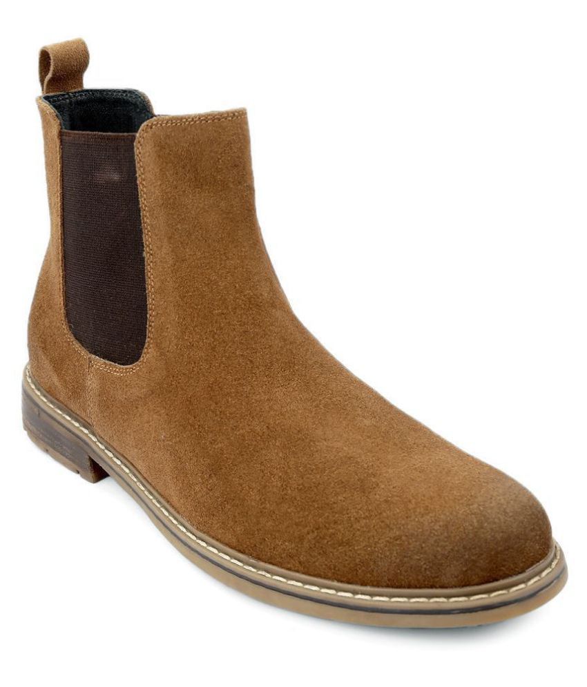     			SHENCES Camel Chelsea boot