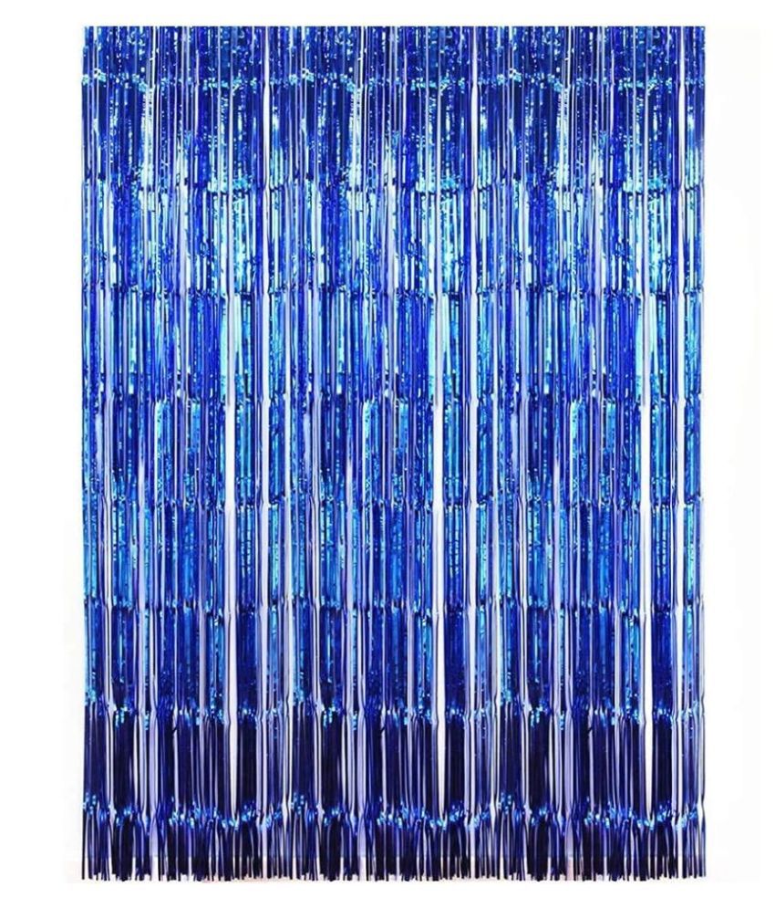     			ZYOZI 1 Tinsel Foil Fringe Backdrop Metallic Door Window Curtain Shimmer Photo Booth for Birthday Wedding Bridal Baby Shower Christmas Party Decor (3ft x 6ft, Blue)