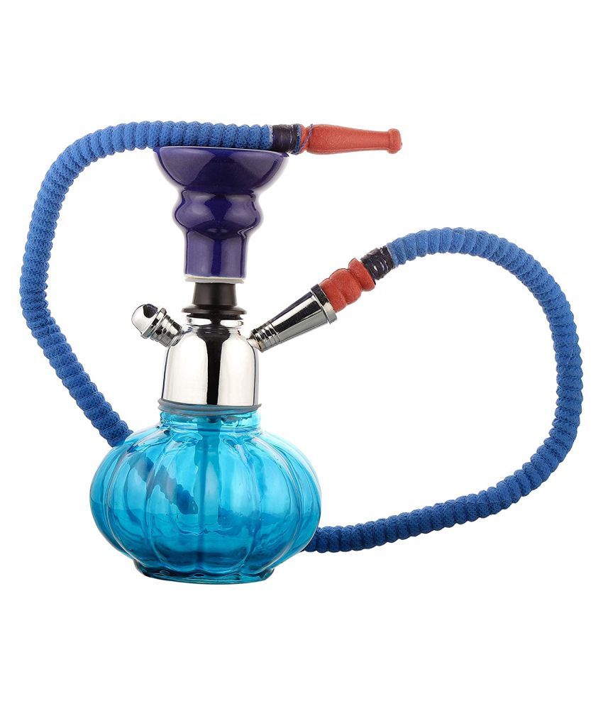     			Being Nawab Blue 22 cm Glass Table Hookah - Pack of 1