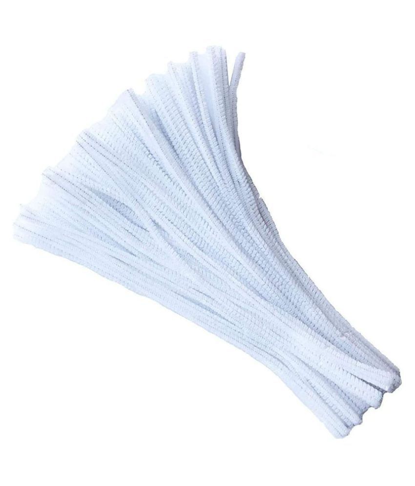     			PRANSUNITA Pipe Cleaners 25 Pcs ,Chenille Stems for DIY Crafts Decorations Creative School Projects (6 mm x 12 Inch) , Color White