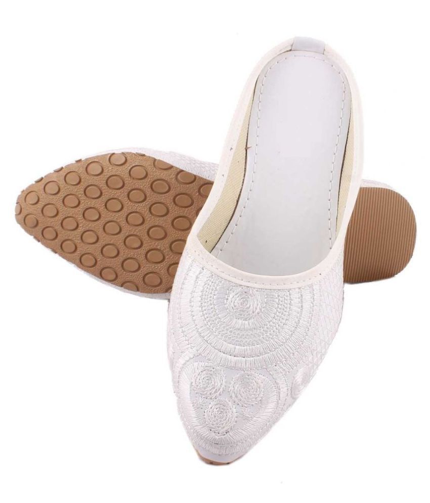     			Raj - White Women's Mules