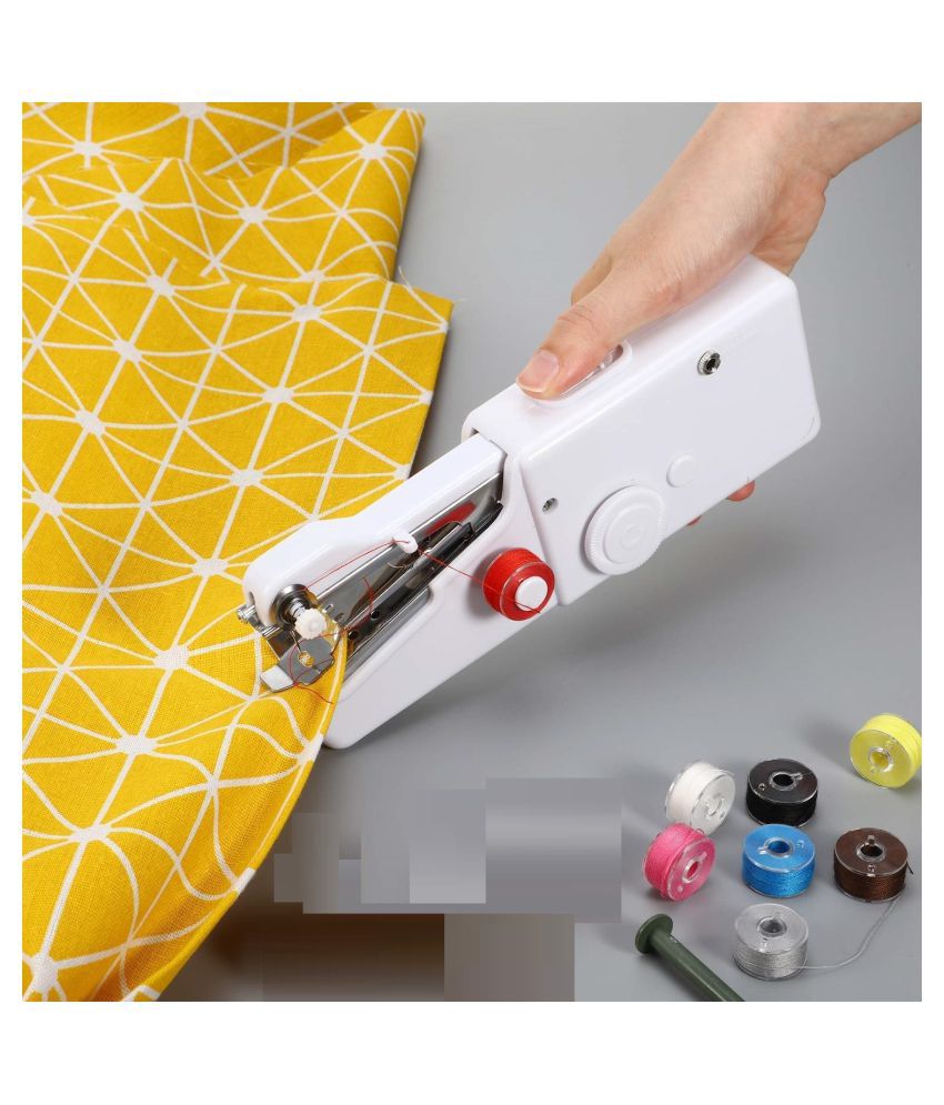     			1PC White Color Rectangle Hand-held Portable Multi-functional Electric Mini Sewing Machine