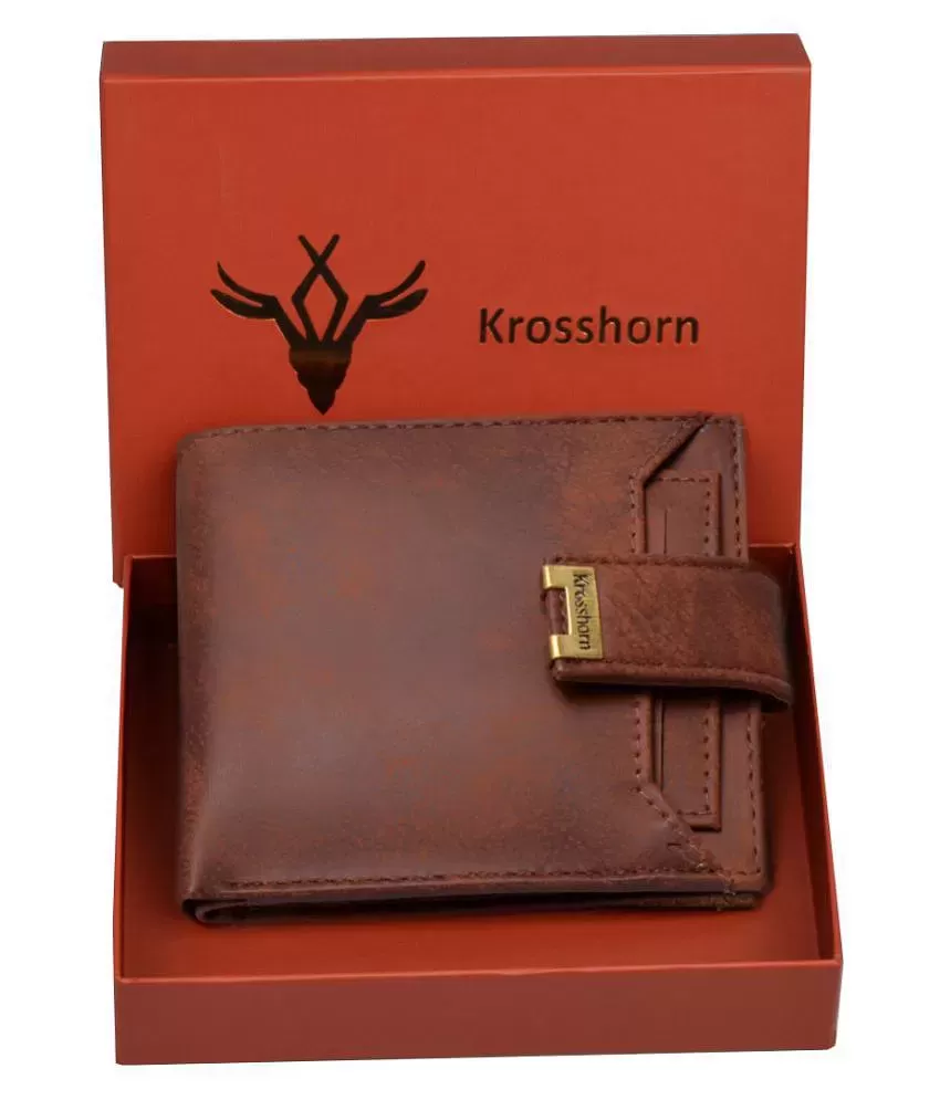 Buy Men Brown 100% Leather Wallet Online - 688047 | Van Heusen