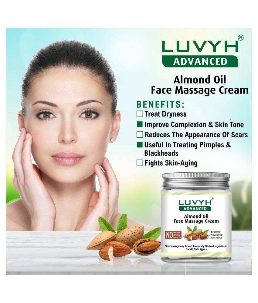 Luvyh Almond Oil Face Massage Cream And Penta Fruits Face Wash Facial