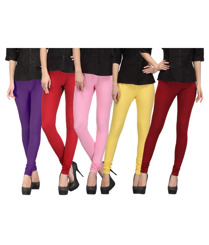     			FnMe Cotton Lycra Pack of 5 Leggings