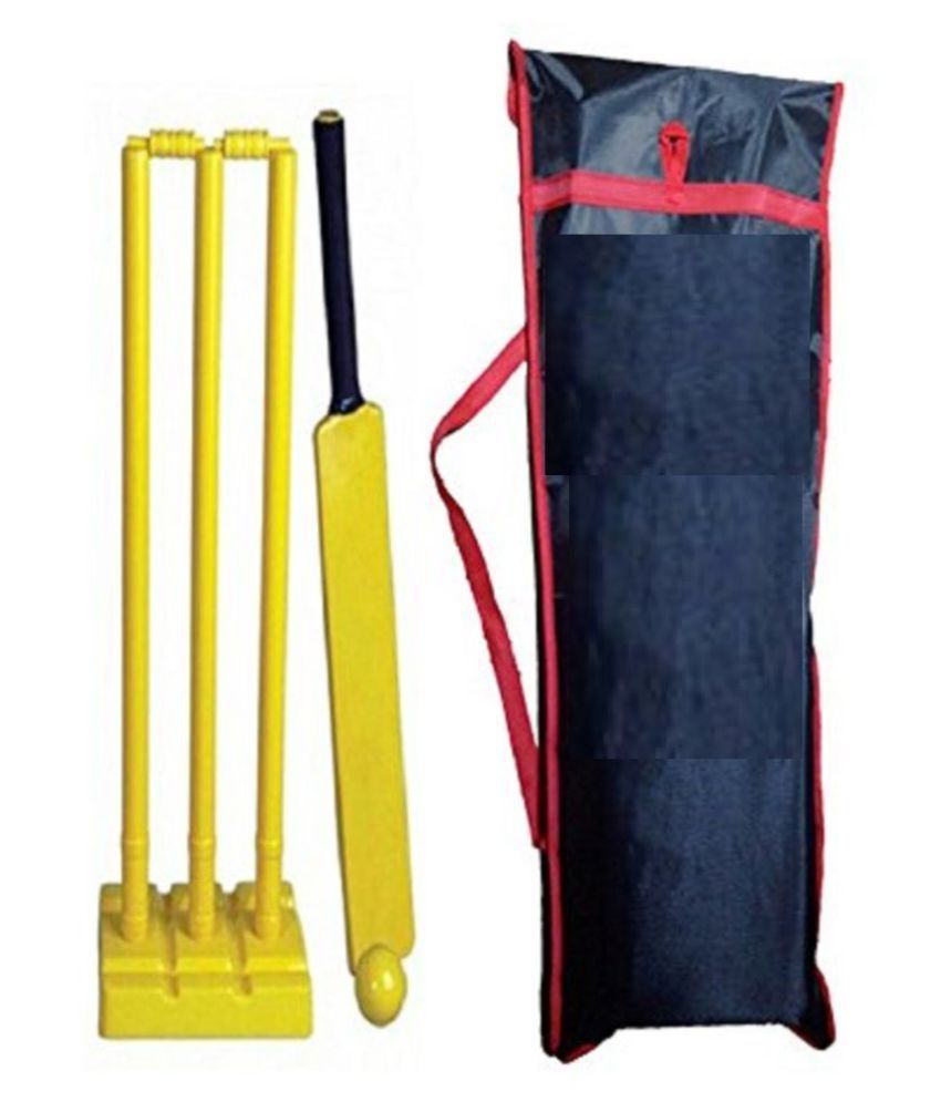 Plastic Cricket Kit Full Size three Stumps with Base, two pcs
