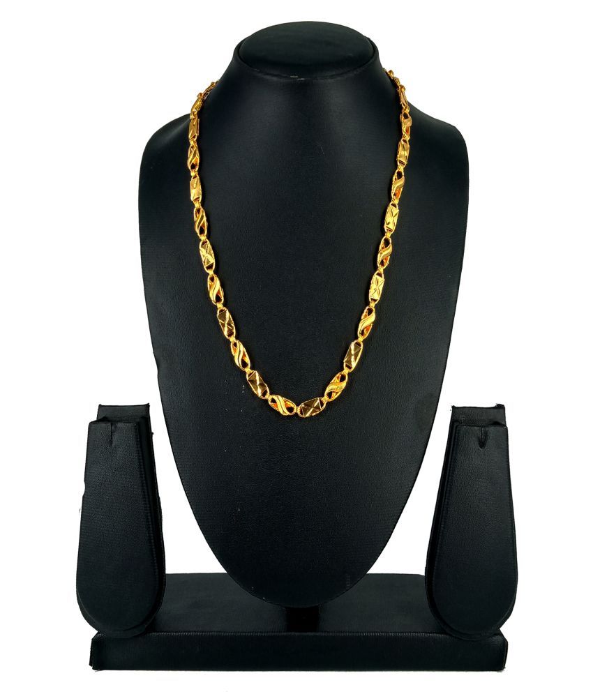 JIPPA Stylish Golden Chain Fashionable Round Fisher Gold Plated Chain