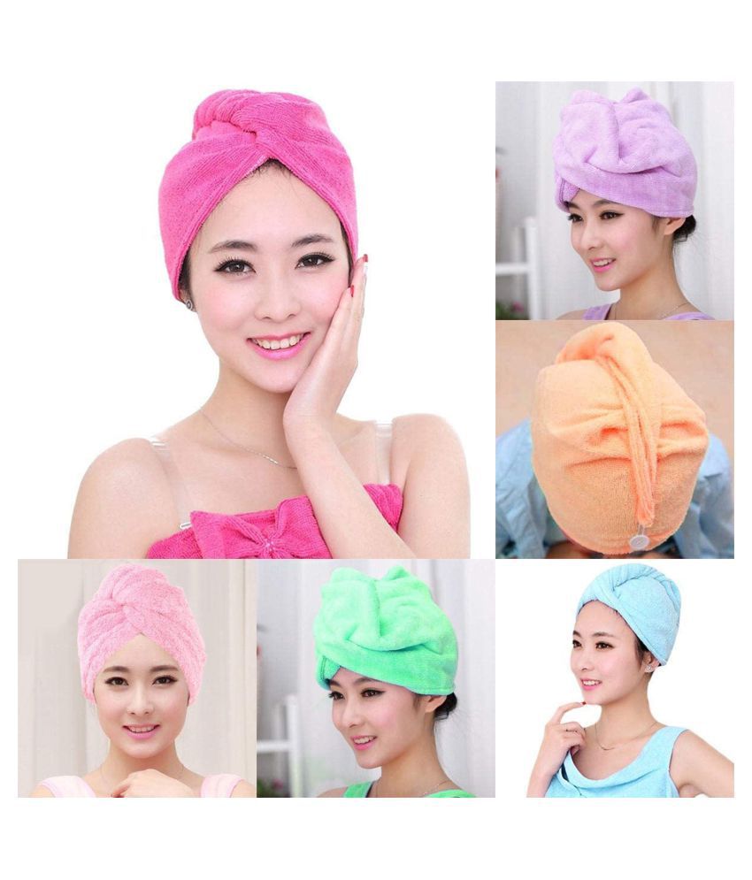 Super Gravy Cotton Quick Turban Hair Drying Absorbent Microfiber Towel, Dry  Shower Caps, Magic Hair Towel Wrap For Women (Single): Buy Online at Best  Price in India - Snapdeal