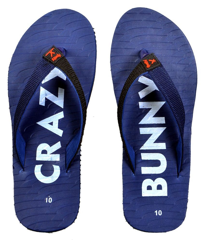     			Crazy Bunny Blue Slippers