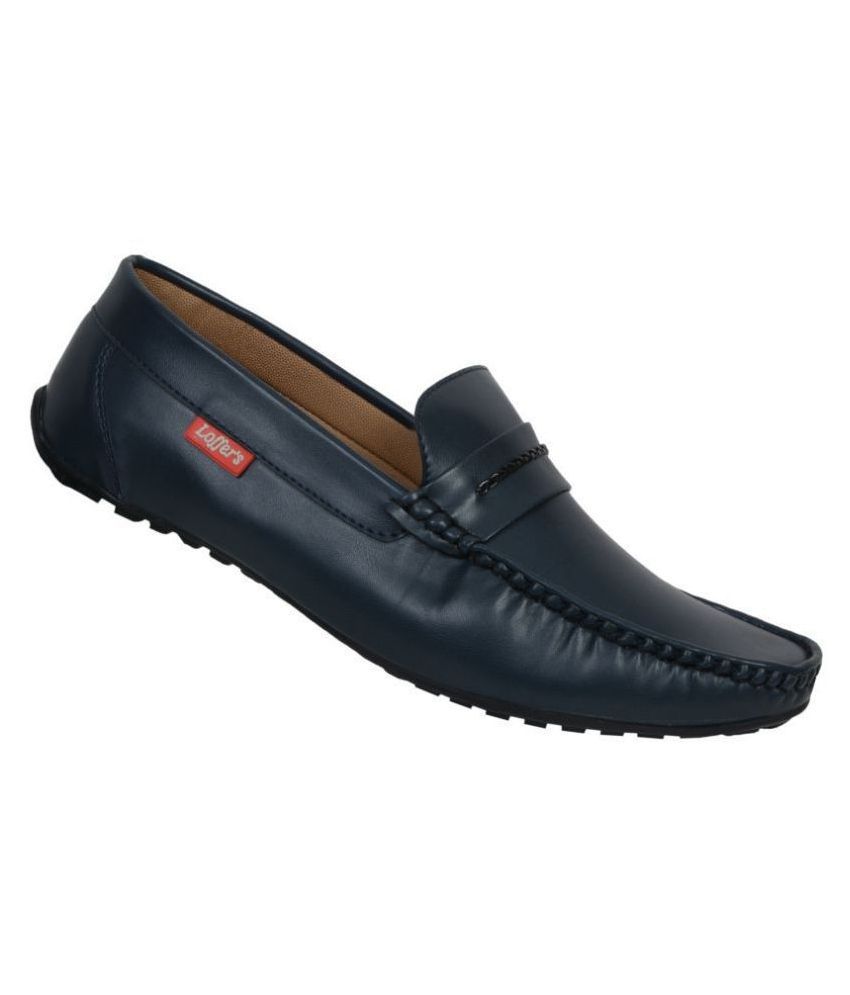 SHOES KINGDOM Navy Loafers