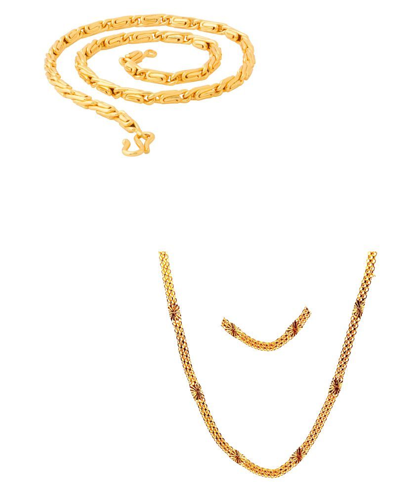 JIPPA Classic Gold Plated Unisex Combo Chain Goldplated Plated Alloy Chain Set100304 Buy JIPPA