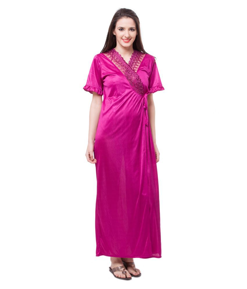     			Fasense Satin Robes - Pink