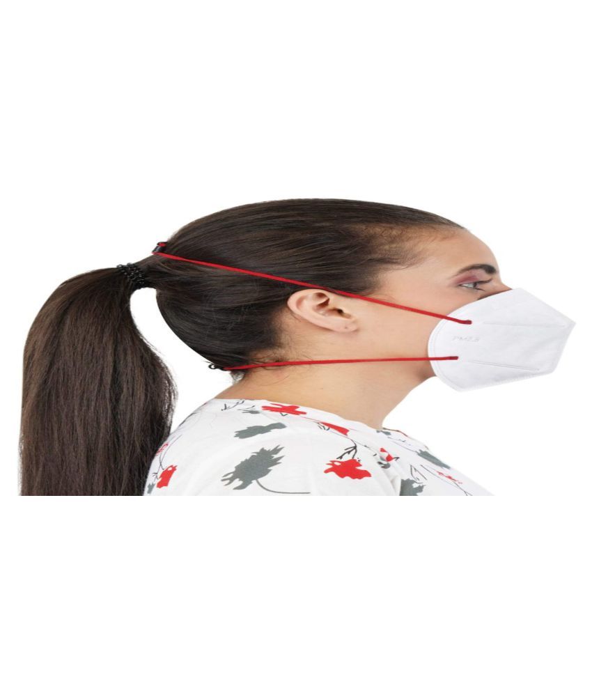 QUORA N95 White Face Mask,WITH HEADLOOP Reusable, Washable CE & ISO