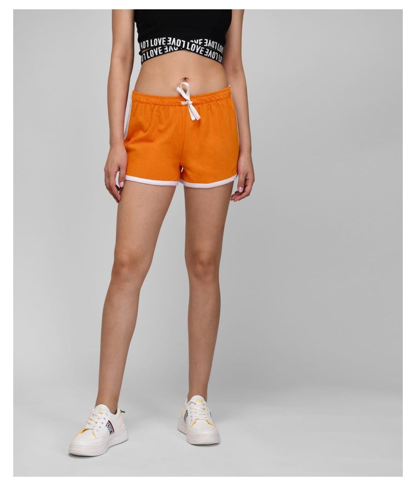     			kotty Cotton Lycra Hot Pants - Orange