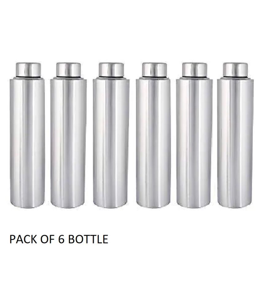 AKG S S BOTTLE Silver 1000 mL Steel Water Bottle set of 6