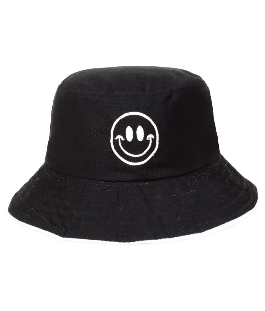     			Unisex Cotton Fishermen Bucket Smiley Reversible Cap Hat