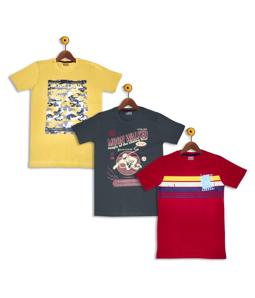     			Supersquad Boys Graphic Print Pure Cotton T Shirt (Multicolor, Pack of 3)